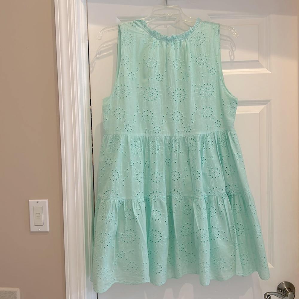 STEVE MADDEN BB Dakota The Papaya Babydoll Dress Aqua Green Size S NWT - Picture 3 of 5